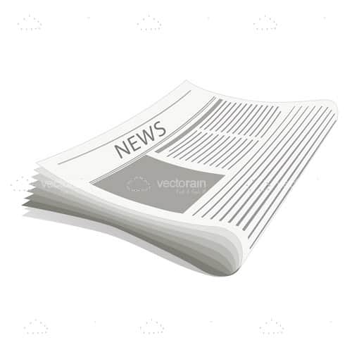 Folded Newspaper in White and Grey
